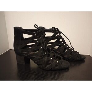 Aerosoles Heelrest Women's Size 8.5 Black Lace-up Chunky‎ 2 inch Heel